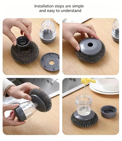 ✨Soap Dispensing Palm Kitchen Brush | Mess-Free Cleaning!