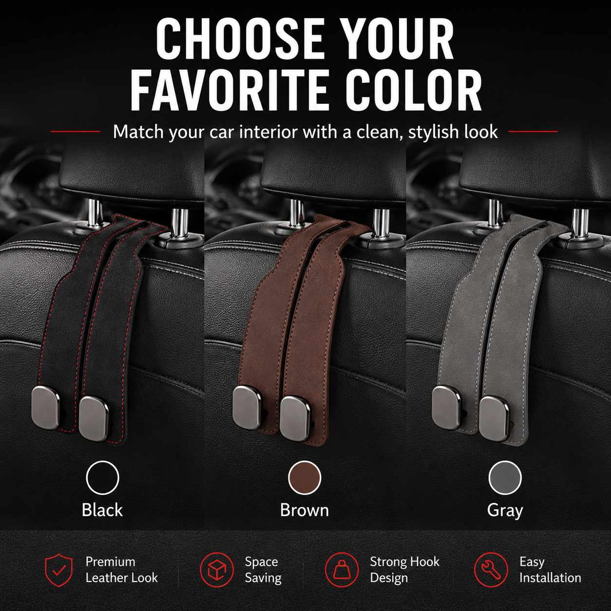 LAST DAY - BUY MORE GET MORE FREE 🧥Seat Back Hanger – Perfect for Bags, Coats & More