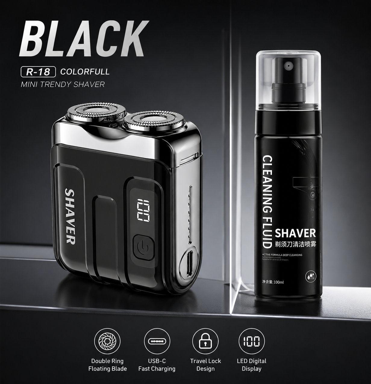 ⏳🔥LIMITED-TIME 50% OFF! ⏰🎁 Portable Mini Men's Electric Shaver – Compact & Rechargeable🧳