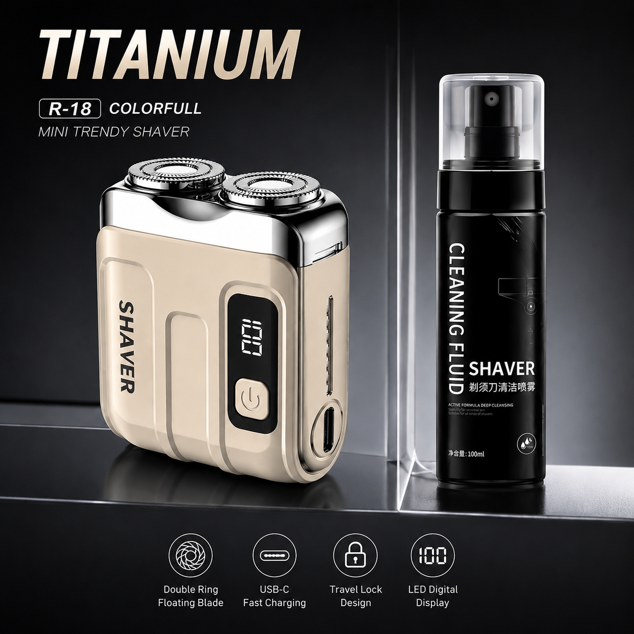 ⏳🔥LIMITED-TIME 50% OFF! ⏰🎁 Portable Mini Men's Electric Shaver – Compact & Rechargeable🧳