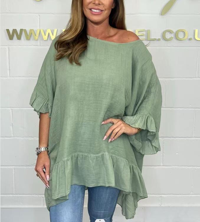 🌸Spring Specials💐 Loose Pleated Off Shoulder Blouses for Women