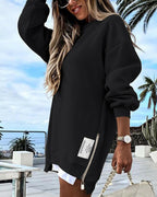 🔥Hot Promotion 49% OFF🔥Casual Long Sleeve Zipper Slit Oversized Sweatshirt