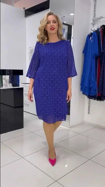 💖Limited Sale 50% OFF💖Women's Fashion Round Neck Midi Dress