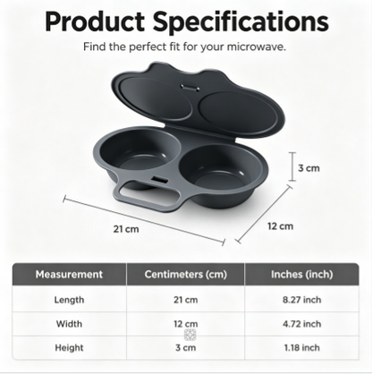 Limited-Time Offer📢Poach Eggs in Minutes! No-Oil Dual-Cavity Microwave Poacher