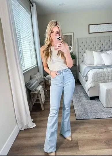 💥Hot Sale 50% OFF💥🔥Tummy Control  Ultra High Rise Stretch Flare Jean👖