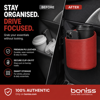 🚗🧺 50% OFF! Leather Car Door Cup Holder – Wide‑mouth opening, easy reach for drinks & phone. Clip‑on secure fit. PU leather, tough & stylish. 🛡️✨