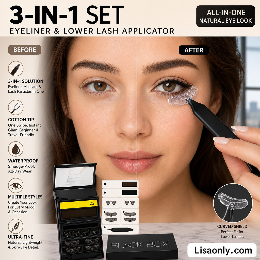 🥳2026 HOT SALE🥳💋50K+ SOLD!🔥 50% OFF!3-in-1 Kit: Eyeliner and Lower Lash Stamp
