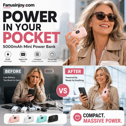 📱5000mAh Mini Power Bank – Portable, Universal Compatibility 🔋🔌【Limited Offer】