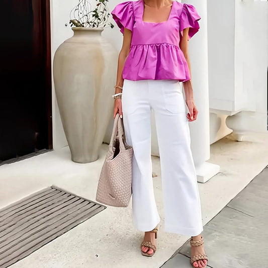 🍂Autumn Promotion 40%💕Stretch Twill Cropped Wide Leg Pants | High Waist | Loose & Comfortable