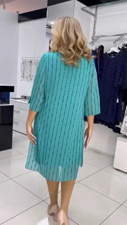 💖Limited Sale 50% OFF💖Women's Fashion Round Neck Midi Dress