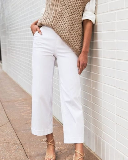 🍂Autumn Promotion 40%💕Stretch Twill Cropped Wide Leg Pants | High Waist | Loose & Comfortable