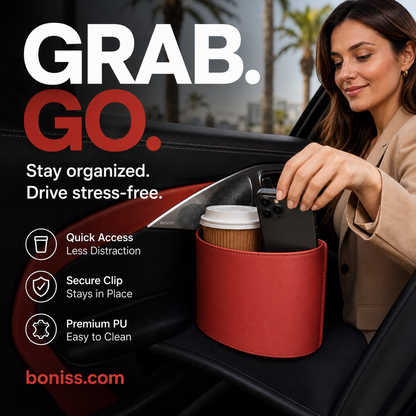🚗🧺 50% OFF! Leather Car Door Cup Holder – Wide‑mouth opening, easy reach for drinks & phone. Clip‑on secure fit. PU leather, tough & stylish. 🛡️✨