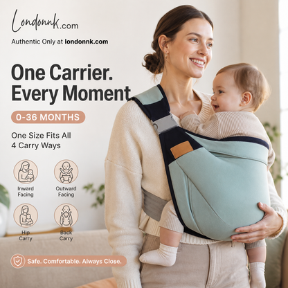 👶50% OFF NOW! 4‑In‑1 Lightweight Baby Carrier, Breathable Ergonomic Infant Sling, Hands‑Free Adjustable Baby Wrap for 0‑36 Months, Front & Back Carry for Newborn & Toddler