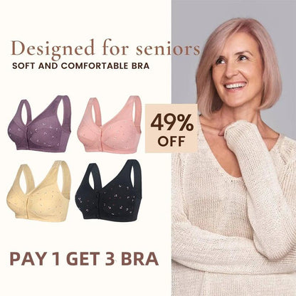 🔥Last day to buy 1 get 2 free🔥Design for Senior bra in cotton with front closure