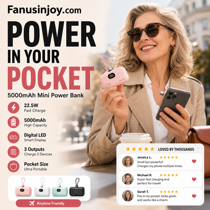 📱5000mAh Mini Power Bank – Portable, Universal Compatibility 🔋🔌【Limited Offer】