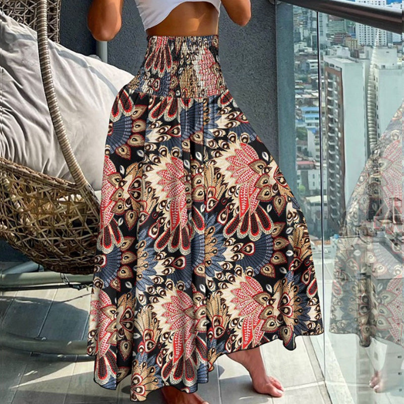 2025 new casual fashion floral skirt with half body