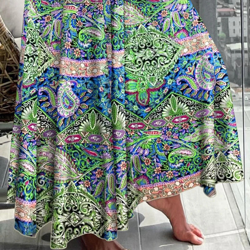 2025 new casual fashion floral skirt with half body