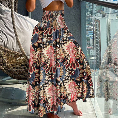 2025 new casual fashion floral skirt with half body