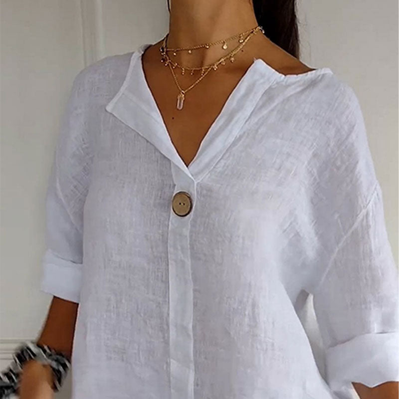 🔥Hot Sale 49% Off🔥👚Women's Linen-Cotton V-Neck Comfortable Top