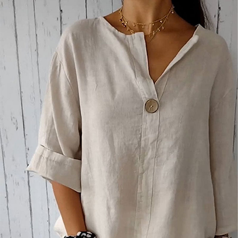 🔥Hot Sale 49% Off🔥👚Women's Linen-Cotton V-Neck Comfortable Top