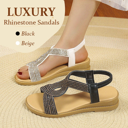 Anti-skid Soft Sole Rhinestone Wedge Heel Sandals