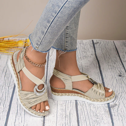 2025 New Design👡Women's Fashion Open-toe Wedge Sandals