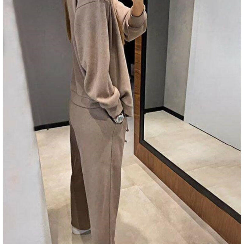🍂Autumn Promotion 40%💕 new style two-piece knitted button jacket and pants set for women