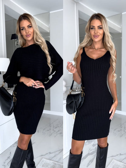 🌷💝Last Day Sale 49%OFF - 👗Knit Pullover Sweater and Cami Dress Set