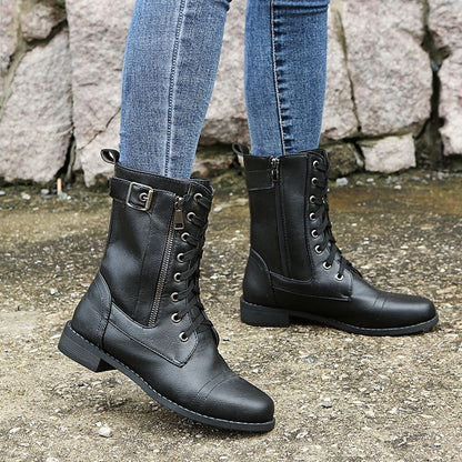 ✨New Arrival 50% OFF✨Women's Round Toe Side Zipper Leather Orthopedic Boots