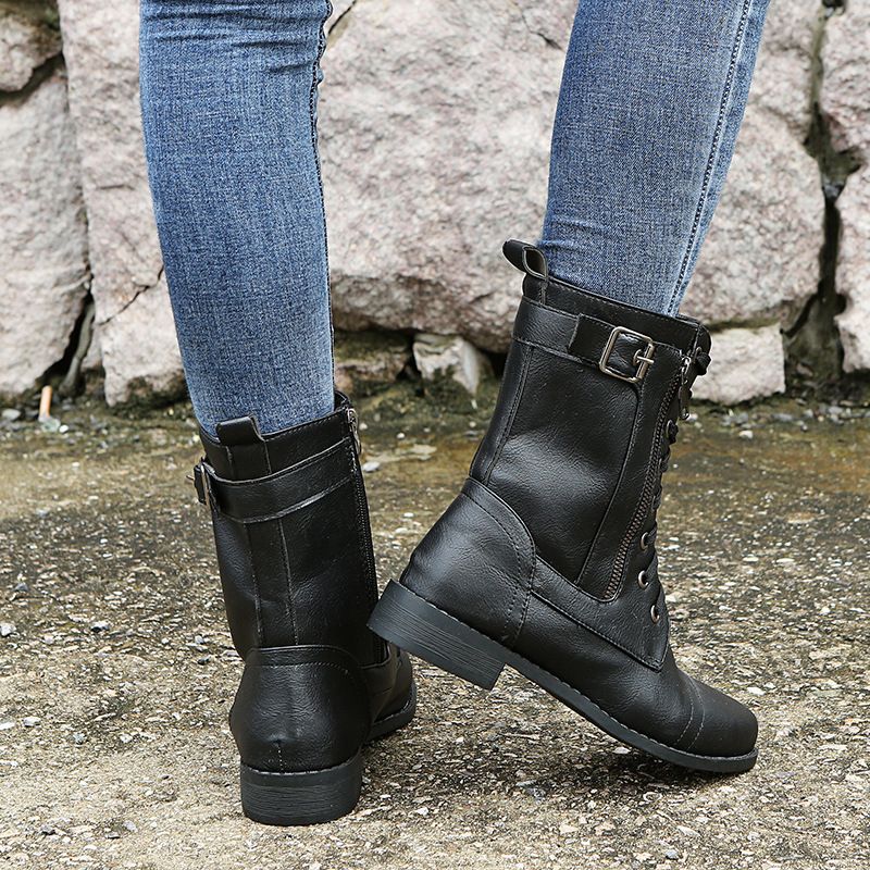 ✨New Arrival 50% OFF✨Women's Round Toe Side Zipper Leather Orthopedic Boots