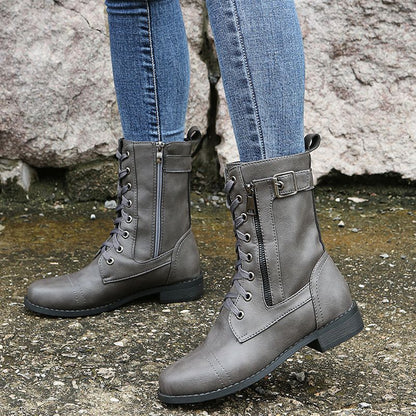 ✨New Arrival 50% OFF✨Women's Round Toe Side Zipper Leather Orthopedic Boots