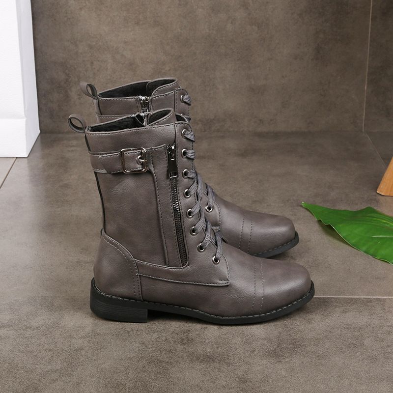 ✨New Arrival 50% OFF✨Women's Round Toe Side Zipper Leather Orthopedic Boots