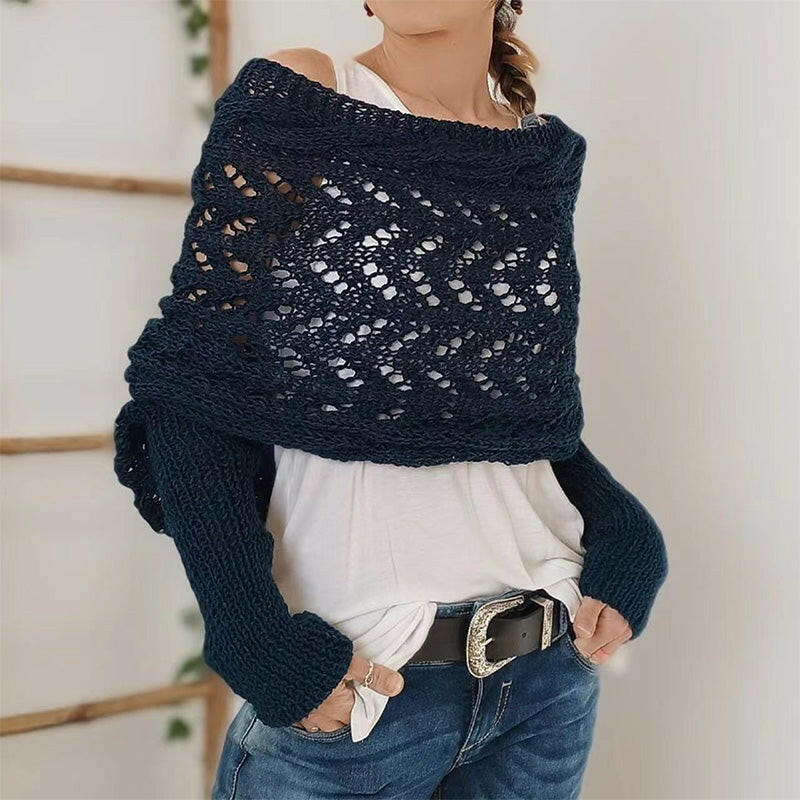 🔥Hot Sale 50% off🔥 Women's Wrap Knit Shawl with Sleeves