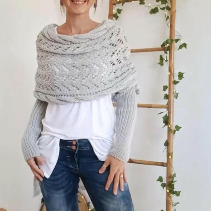 🔥Hot Sale 50% off🔥 Women's Wrap Knit Shawl with Sleeves