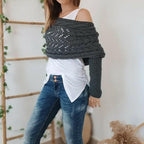🔥Hot Sale 50% off🔥 Women's Wrap Knit Shawl with Sleeves