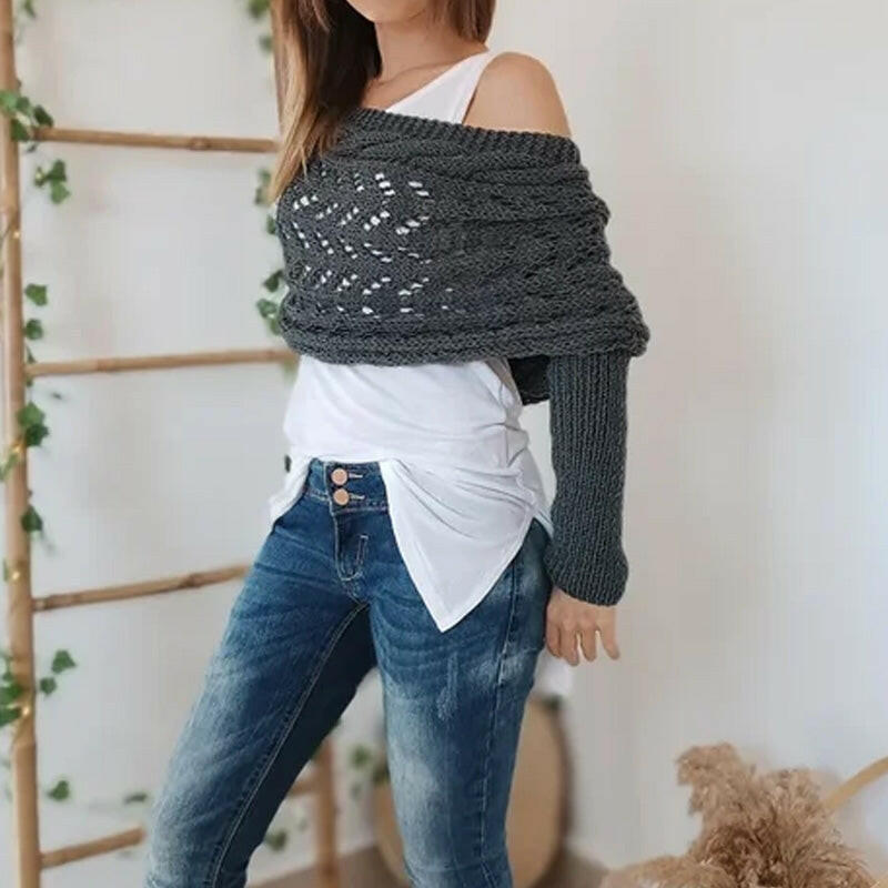 🔥Hot Sale 50% off🔥 Women's Wrap Knit Shawl with Sleeves