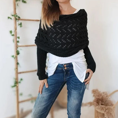 🔥Hot Sale 50% off🔥 Women's Wrap Knit Shawl with Sleeves