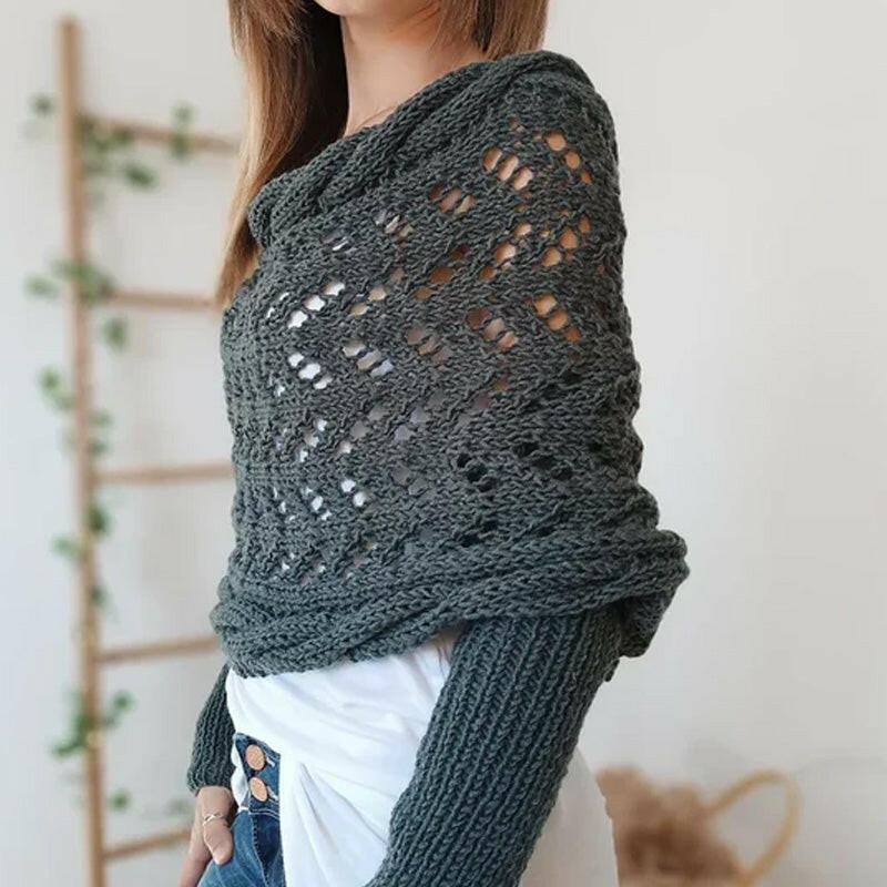 🔥Hot Sale 50% off🔥 Women's Wrap Knit Shawl with Sleeves