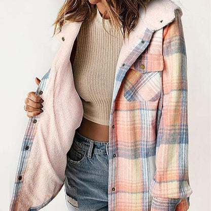 🔥Hot Sale 50% OFF🔥Women's Trendy Plaid Hooded Jacket