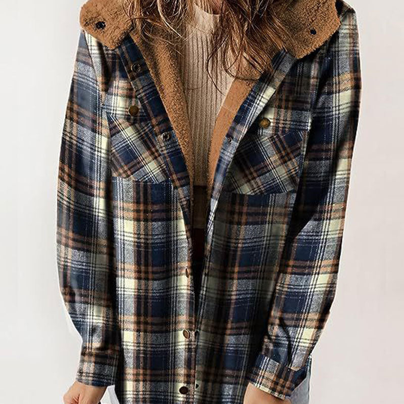 🔥Hot Sale 50% OFF🔥Women's Trendy Plaid Hooded Jacket