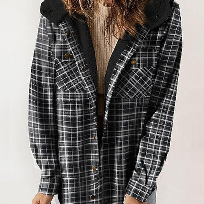 🔥Hot Sale 50% OFF🔥Women's Trendy Plaid Hooded Jacket