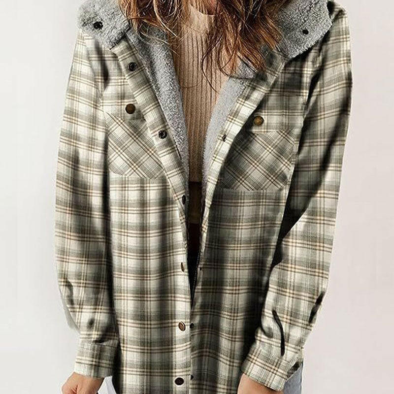 🔥Hot Sale 50% OFF🔥Women's Trendy Plaid Hooded Jacket