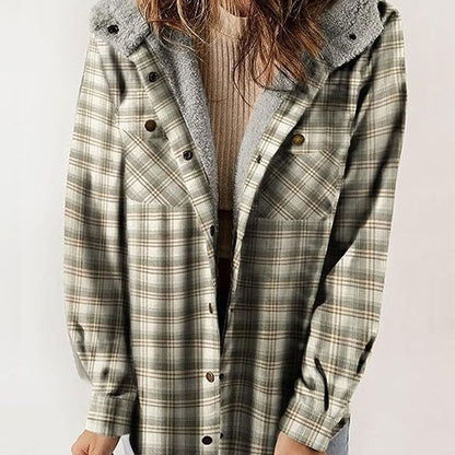 🔥Hot Sale 50% OFF🔥Women's Trendy Plaid Hooded Jacket