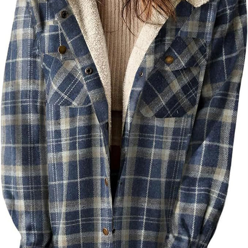 🔥Hot Sale 50% OFF🔥Women's Trendy Plaid Hooded Jacket