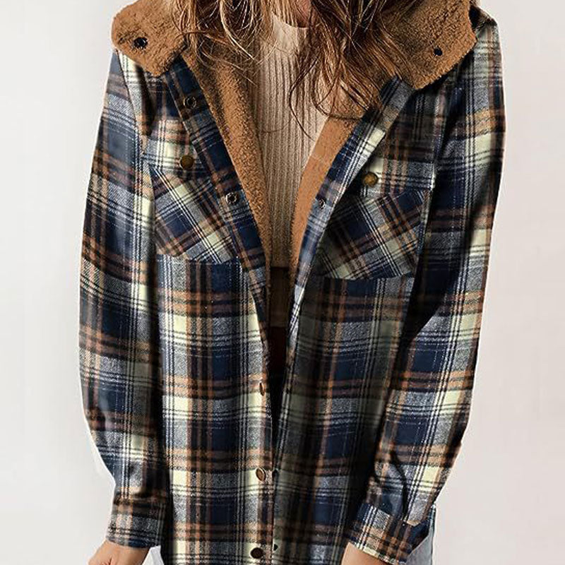 🔥Hot Sale 50% OFF🔥Women's Trendy Plaid Hooded Jacket