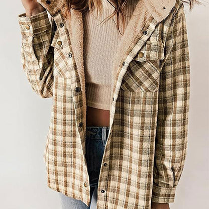 🔥Hot Sale 50% OFF🔥Women's Trendy Plaid Hooded Jacket