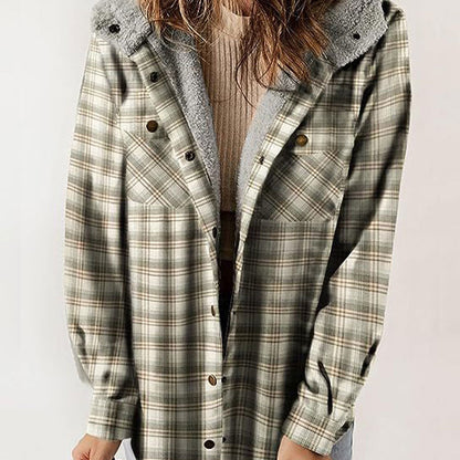 🔥Hot Sale 50% OFF🔥Women's Trendy Plaid Hooded Jacket