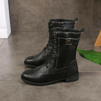 🍂Women's Round Toe Side Zipper Leather Orthopedic Boots
