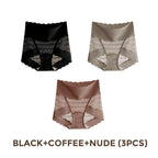 Breathable Seamless High-Waist Lace Panties