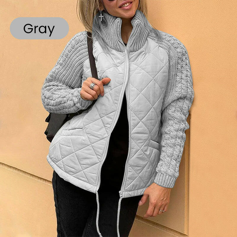 🎁 Hot Sale 40% OFF 🔥2025 New Women's Knit Patchwork Puffy Jacket